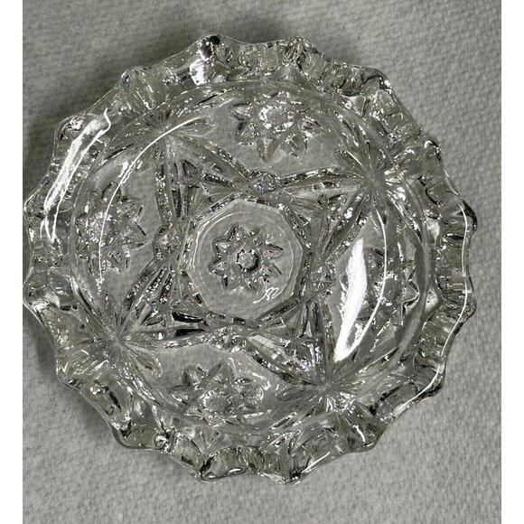 Hocking Glass Co Early American Prescut Coasters Ashtrays Clear Star of David - Picture 7 of 15
